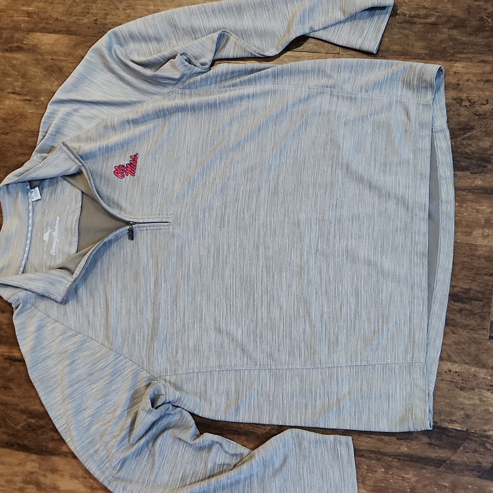 Tommy Bahama Light Gray Ole Miss Pullover